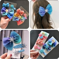 New butterfly knot headwear child Elsa princess girl girl little girl hair clip haircut and ice chic hair accessories trend
