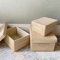 Minimalist PP woven containing box drawer-type finishing box with cover storage box snacks toy book debris containing basket basket