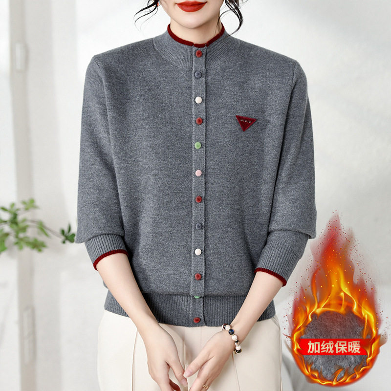 秋冬新款洋气高贵毛衣打底衫气质中老年时尚妈妈装套头针织衫上衣,淘宝优惠券,粉丝福利购,淘宝优惠卷