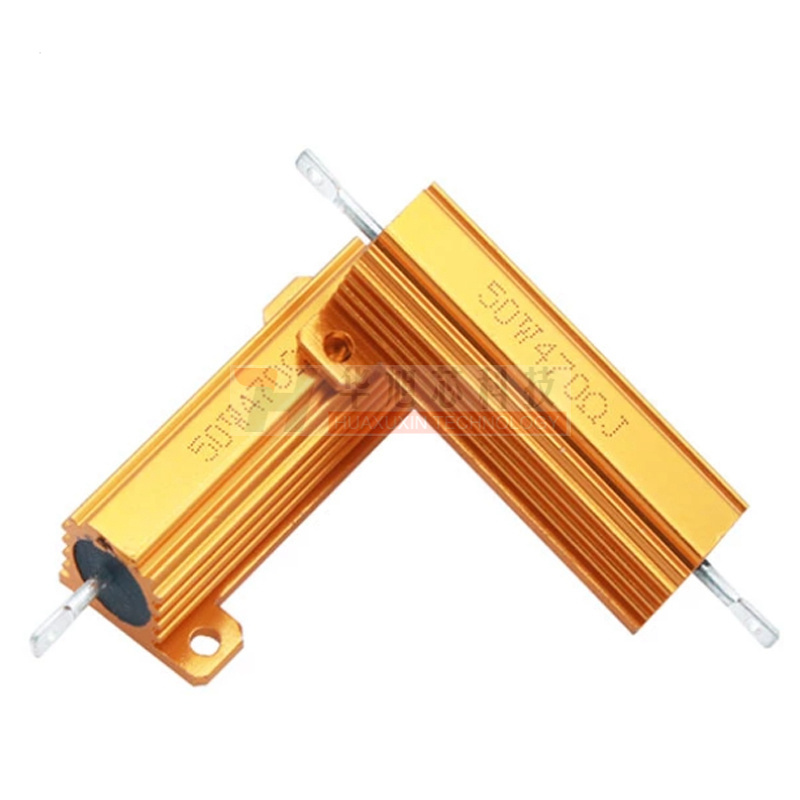 RX24-50W黄金铝壳大功率电阻1R2R3R10R20R50R100R300R500R1KΩ2K - 图2