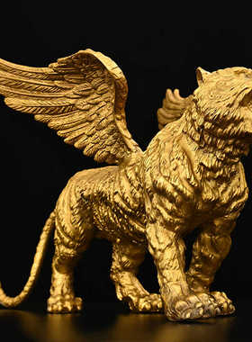 金色客厅飞虎神兽摆件装饰品欧式