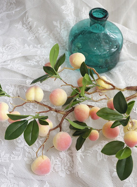 仿真水果盆景假花植物水蜜桃新品