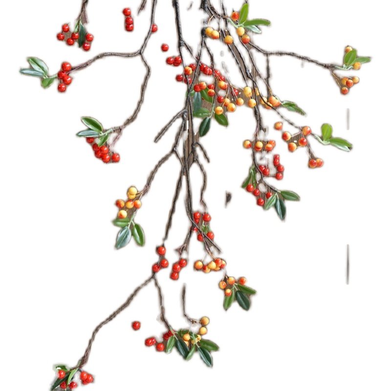 仿真野果蔓越莓长枝浆果蓝莓藤条壁挂花卉室内装饰水管缠绕细藤枝,淘宝优惠券,粉丝福利购,淘宝优惠卷