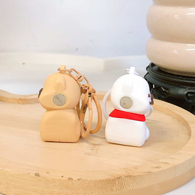 抖音同款新品磁吸线条小狗可爱卡通情人节礼物闺蜜包包挂饰钥匙扣