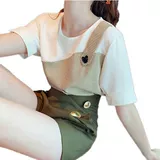 Комплект, летняя одежда, свободный крой, высокая талия