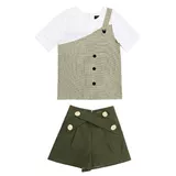 Комплект, летняя одежда, свободный крой, высокая талия