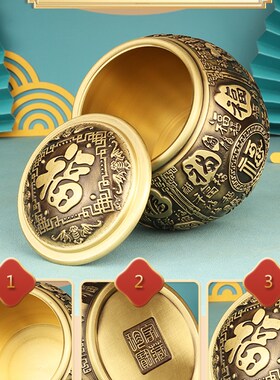 纯黄铜五牛茶叶罐密封罐高档礼盒便携存茶盒茶仓普洱醒茶储存现货