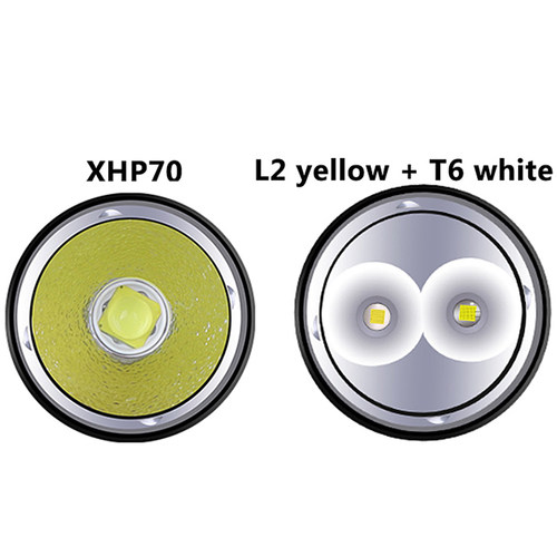 潜水手电P70高亮手电L2白光黄光双光源磁控开关专业潜水补光LED灯-图1