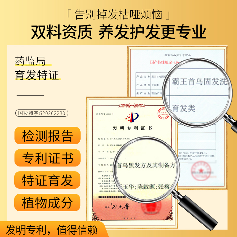 霸王何首乌防脱发洗发水人参改善枯黄暗哑易掉发质固色固发洗头水-图2