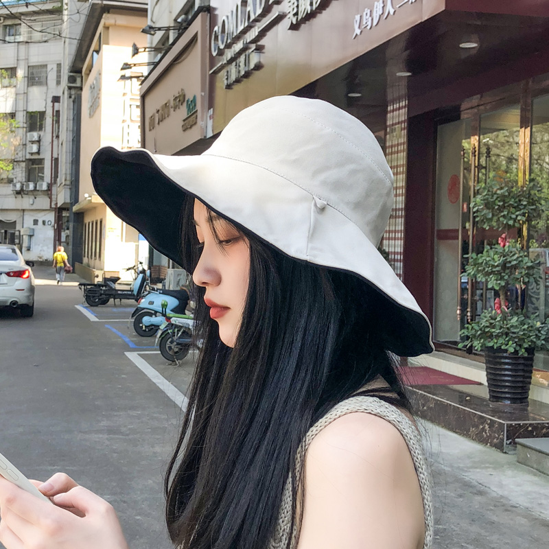 心秀嘉派专卖店双面戴渔夫帽女日系文艺百搭网红ins秋季防晒遮阳帽子韩版太阳帽1
