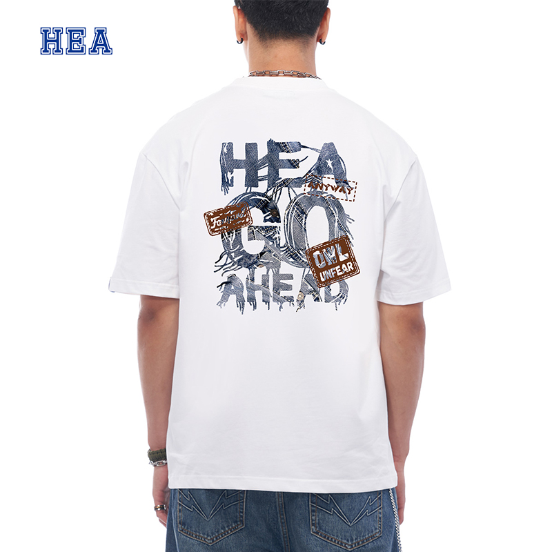 【HEA】国潮醒狮个性图案T恤男女同款舒适休闲宽松百搭短袖夏季 - 图0