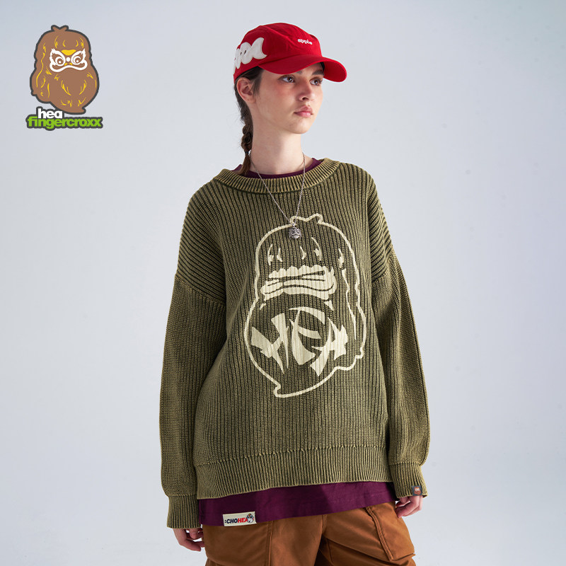 HEA x i.t fingercroxx联名圆领毛衣男女同款情侣装高级感针织衫,淘宝优惠券,粉丝福利购,淘宝优惠卷