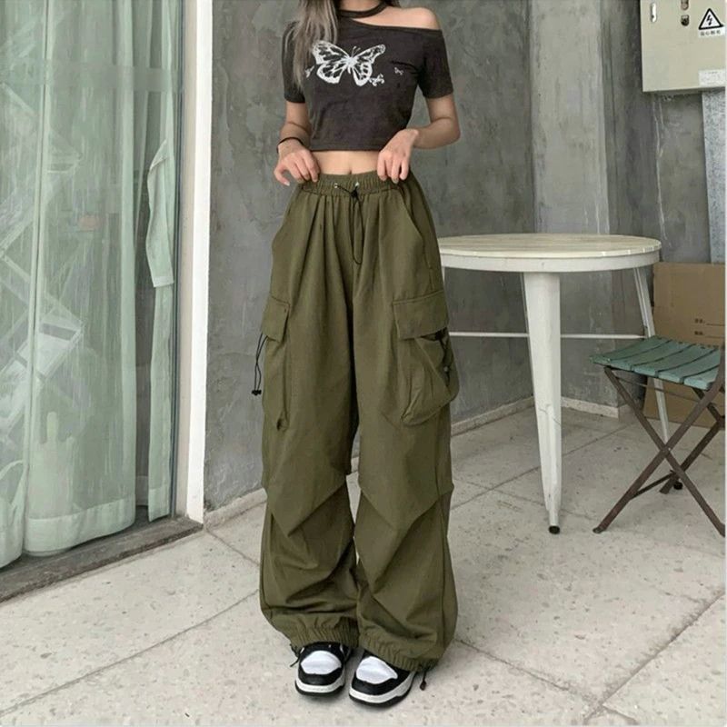 2023 Cargo Pants Women Retro Workwear Casual Baggy Straight - 图3