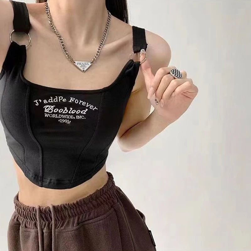 Summer Sleeveless 90s 00s Vintage Clothes Y2K Women Tops Cro - 图3