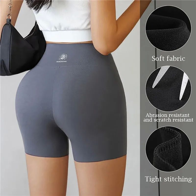 Women's High Waisted Sports Shorts Hip Lifting Yoga Shorts R-图0