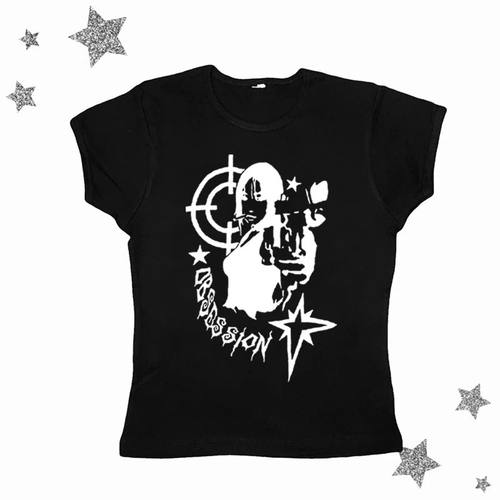 Women's Corset Emo girl Tank Top Y2k Aesthetic Graphics Prin-图3