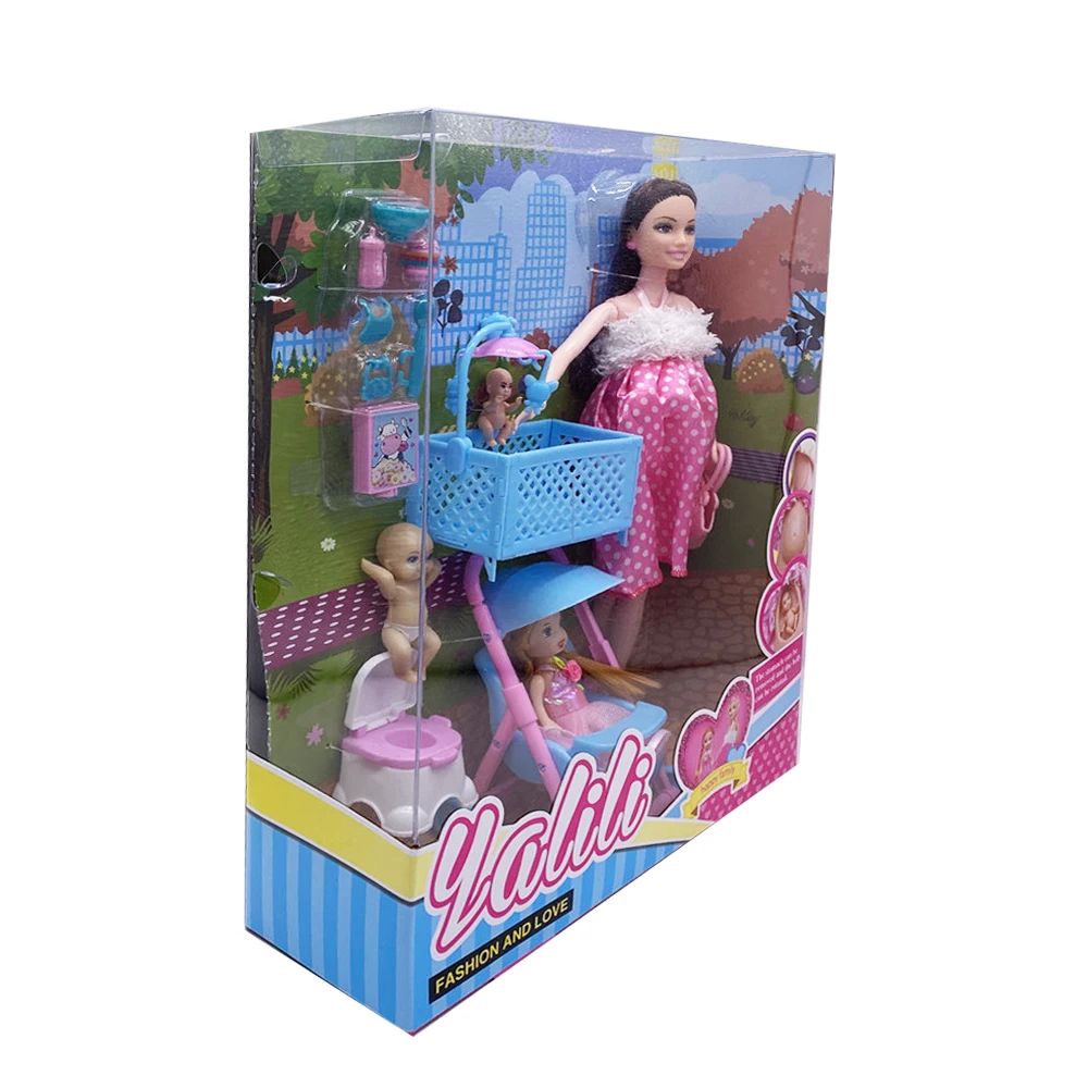 Doll House Stroller Accessories 11.5'' Pregnant Dolls with B - 图0