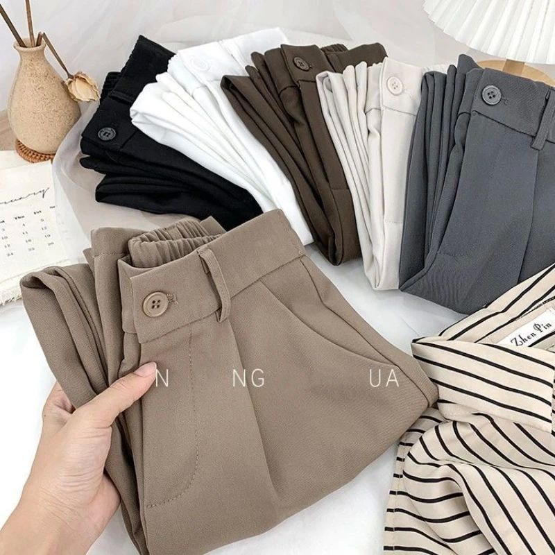 Fashion Elastic High Waist Pants Women 2023 Spring Casual Lo - 图3