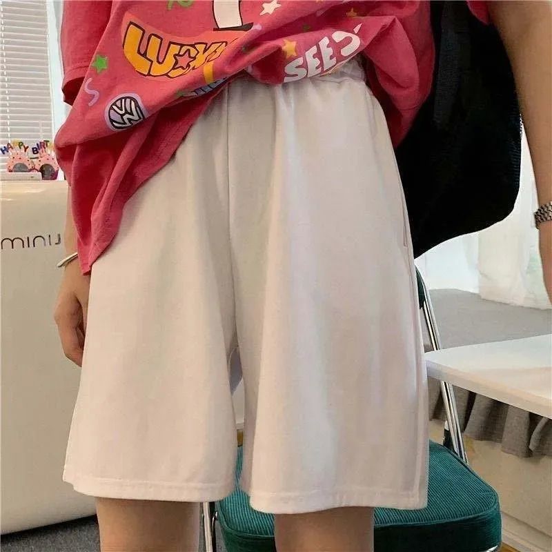 Women Shorts Summer Drawstring Wide Leg Sweat Short High Ela - 图3