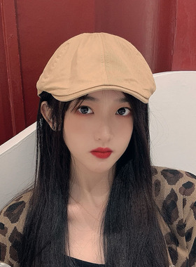 日系复古画家女秋冬韩版潮鸭舌帽
