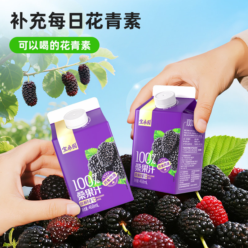nfc宝桑园100%桑葚汁农科原榨纯桑果汁无添加糖桑椹饮料礼盒装