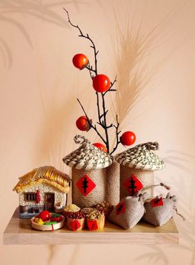 田园丰收五谷丰登木质摆件