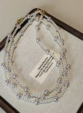 法式高级感珍珠项链女潮小众轻奢颈链锁骨链2025新款爆款轻奢配饰