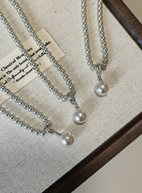 法式珍珠项链女轻奢小众珍珠吊坠颈链2025新款爆款高级感锁骨链