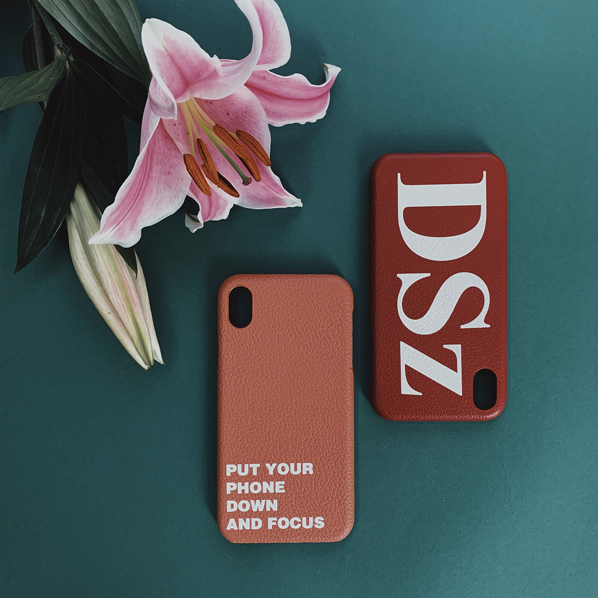 DSz真皮手机壳定制适用于华为P50保时捷mate40rs苹果15烫金情侣 - 图0