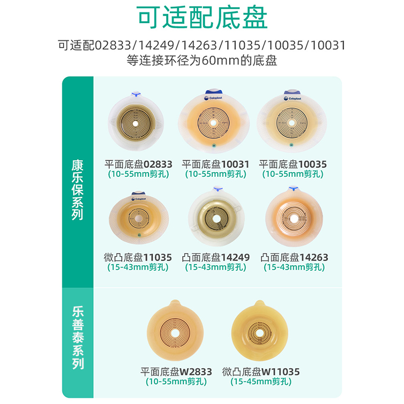 乐善泰二件式尿路造口袋Ｗ1759膀胱小便袋可搭配底盘2833 11035 - 图0