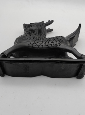 麒麟摆件泰山玉墨玉黑玉不透客厅办公室礼品装饰品桌面