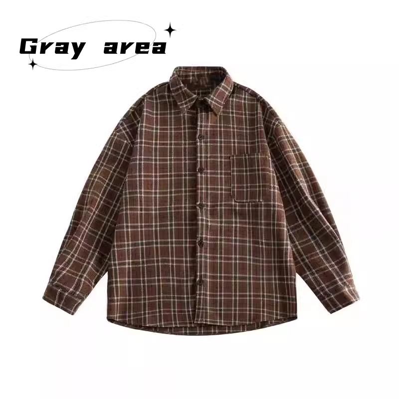 秋冬季套装日系复古格子毛呢衬衫男女港风宽松加厚格纹呢子外套,淘宝优惠券,粉丝福利购,淘宝优惠卷