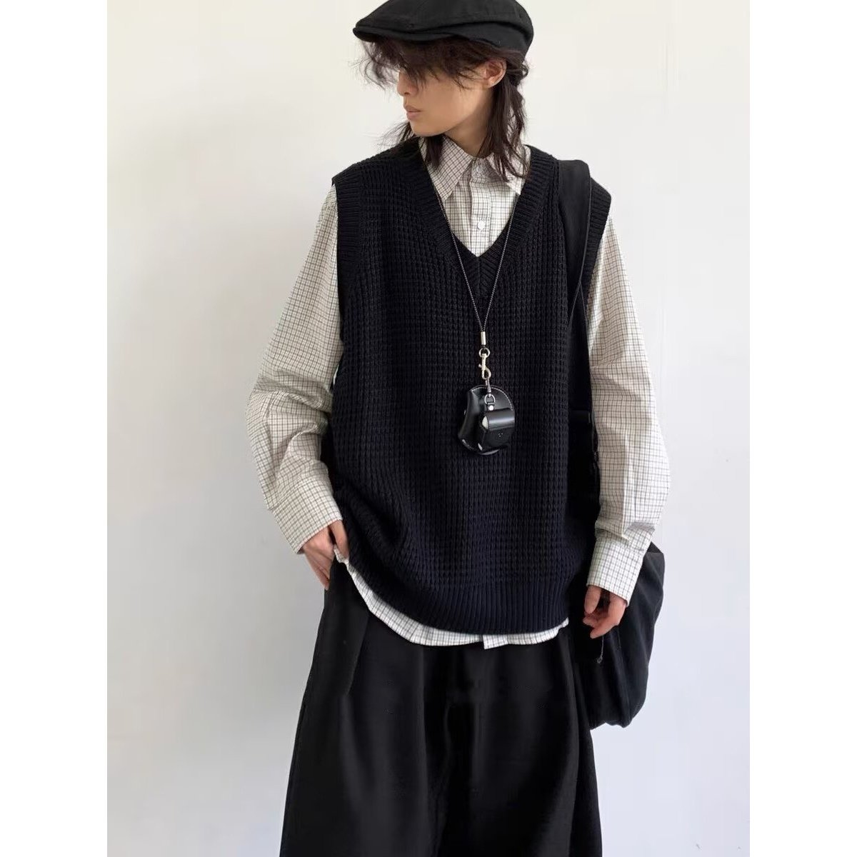 春秋日系三件套复古纯色针织马甲男女款学院风休闲叠穿无袖坎肩,淘宝优惠券,粉丝福利购,淘宝优惠卷