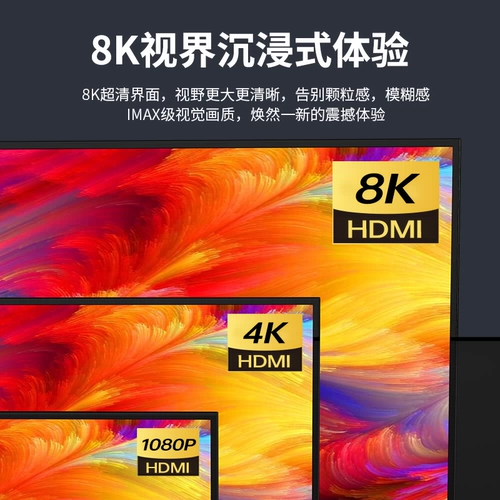 Kaiboer 8k Silver -Planted HDMI Public Mother Line 2.1 Mini Converter Micro4K HD Rotary