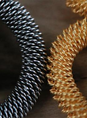 925银手工烧蓝蛇形耳环吊坠