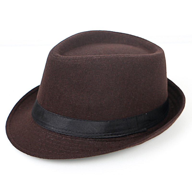 秋冬时尚休闲小礼帽男女时尚黑色英伦爵士帽毛呢百搭中老青年帽子,淘宝优惠券,粉丝福利购,淘宝优惠卷