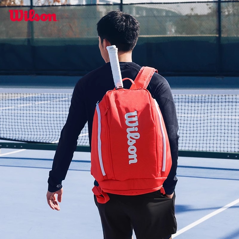 wilson威尔胜双肩包2025新款2支装法网大容量男女款背包网球拍包 - 图1