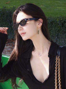 复古猫眼近视专用墨镜女可配度数