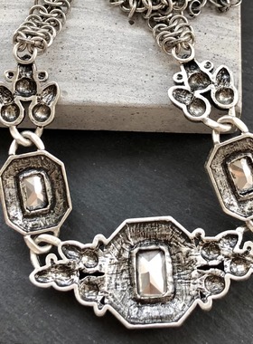 JCREW灰银色重金属风小质感项链