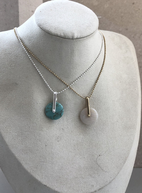 LuckyBrand圆石坠欧美日常项链