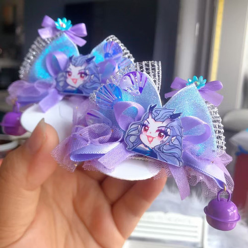 DIY原创洛丽塔lolita敖闰发饰哪吒之魔童闹海对夹头饰发夹立夹 - 图1