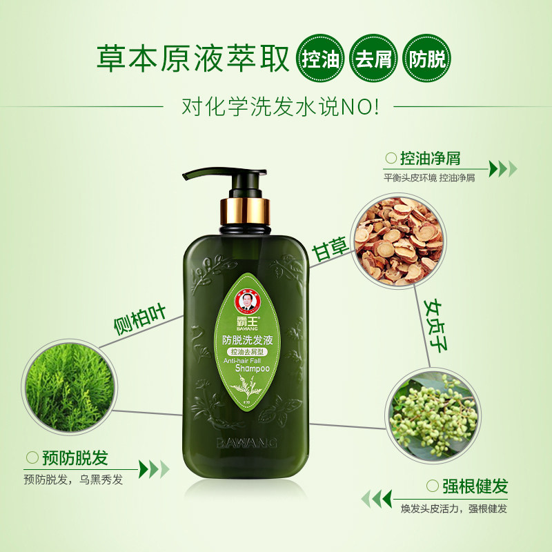 霸王控油去屑防脱发套装清爽去油男 诺一居家日用洗发水