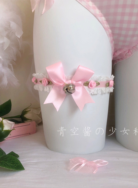 原创手作少女蝴蝶结腿环