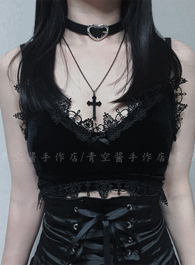 摇滚哥特项圈十字架项链