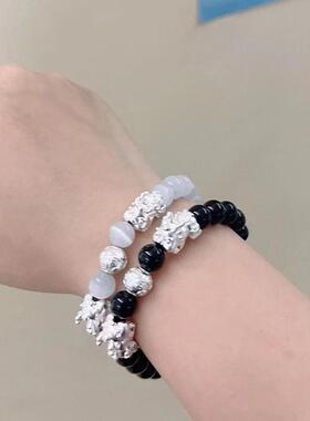 新年足银貔貅情侣手链元旦礼物