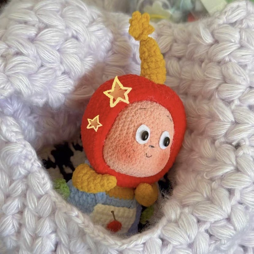 手工编织苹果星星人挂件钥匙扣自制礼物钩织可爱玩偶diy材料包,淘宝优惠券,粉丝福利购,淘宝优惠卷