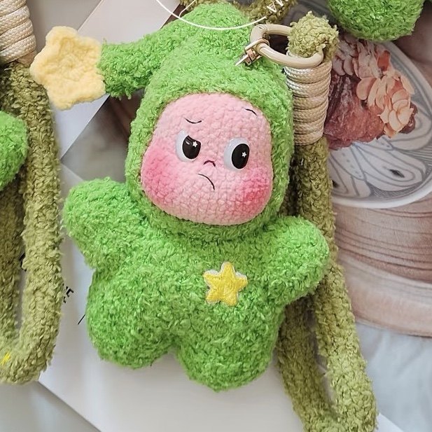 手工编织苹果星星人挂件钥匙扣自制礼物钩织可爱玩偶diy材料包,淘宝优惠券,粉丝福利购,淘宝优惠卷