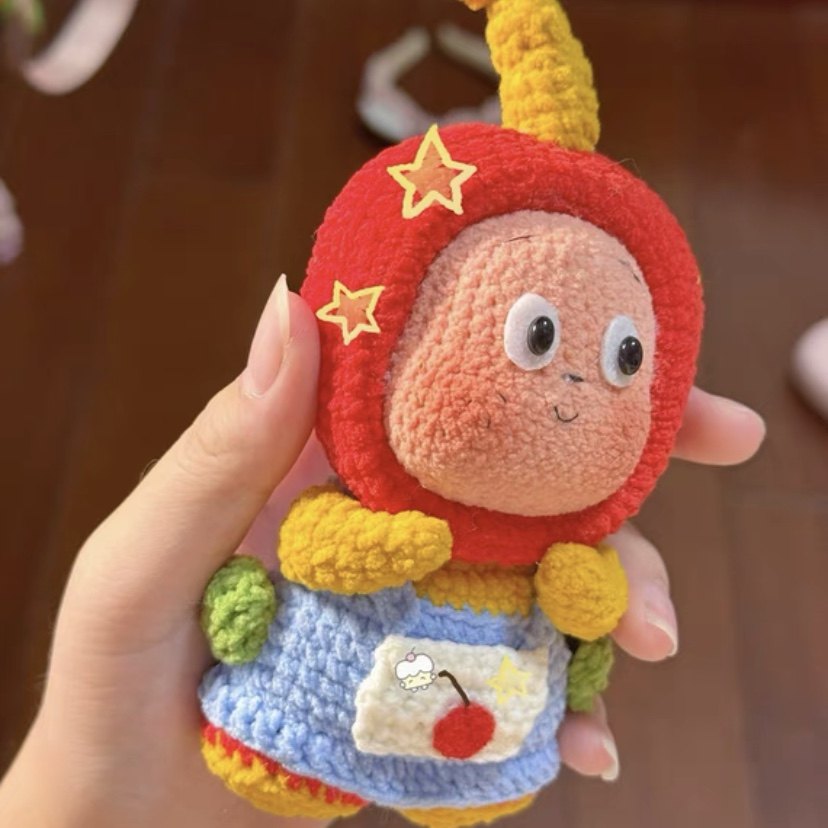 手工编织苹果星星人挂件钥匙扣自制礼物钩织可爱玩偶diy材料包,淘宝优惠券,粉丝福利购,淘宝优惠卷
