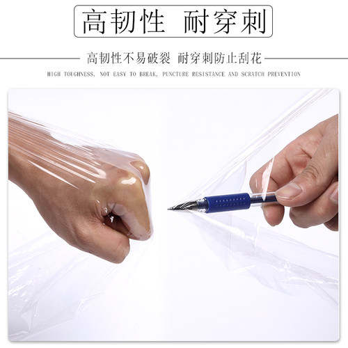 PE缠绕拉伸膜50CM宽透明打包塑料薄膜45CM工业用保鲜膜大卷包装膜 - 图1