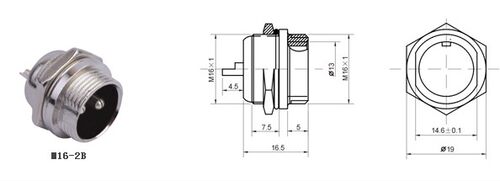 逆变器锂电池充电器两线三线GX16 2P 2芯 3P 3芯 航空插头插座 - 图1